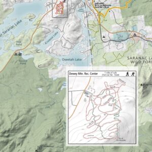 Lake Placid & Saranac Lake Winter Trails Map | Adirondacks High Peaks Hiking Map | Jackrabbit Ski Trail, Paul Smith’s College VIC, Cascade X-C Ski Center | Durable, Waterproof & Tear Resistant