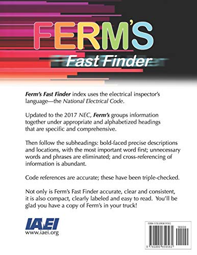 Ferm's Fast Finder Index 2017: Updated to the 2017 NEC