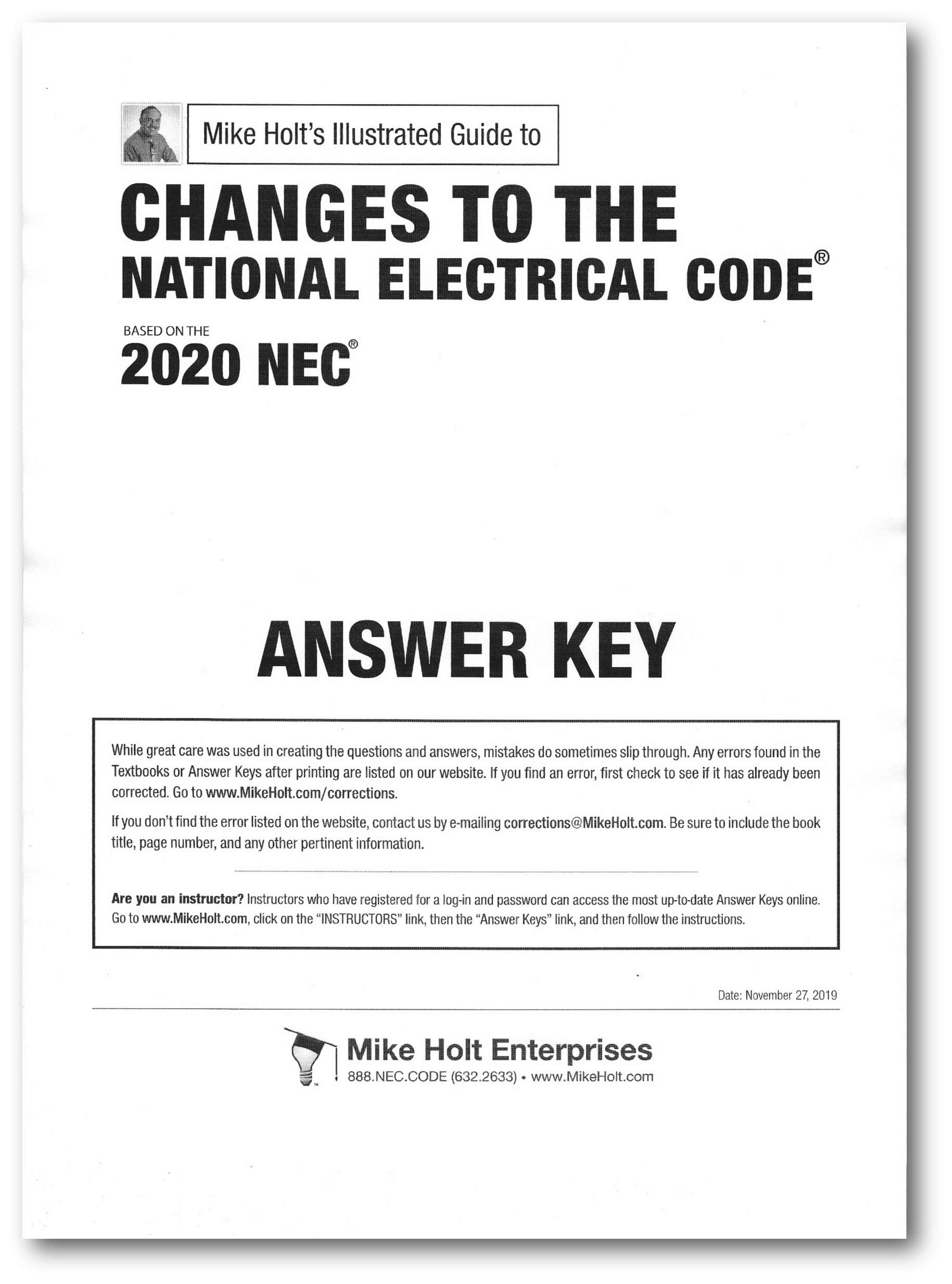 Mike Holt's Illustrated Guide to Changes to the National Electrical Code (textbook), 2020 NEC