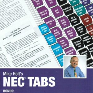 2020 Mike Holt's NEC Tabs (Color Coded) with 2 Ohm's Law Stickers and Electrical Equations Poster - 2020 Edition