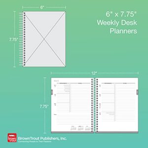 Happy Hues 2022 6 x 7.75 Inch Weekly Desk Planner by Plato, Fashion Designer Stationery