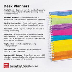 Happy Hues 2022 6 x 7.75 Inch Weekly Desk Planner by Plato, Fashion Designer Stationery