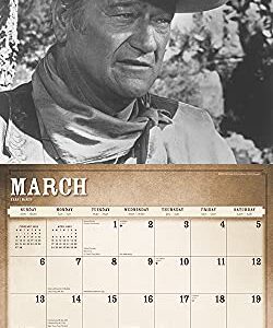 John Wayne OFFICIAL 2022 12 x 12 Inch Monthly Square Wall Calendar with Foil Stamped Cover, USA American Actor Celebrity Country