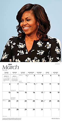 Michelle Obama 2022 12 x 12 Inch Monthly Square Wall Calendar, USA United States of America Famous Figure