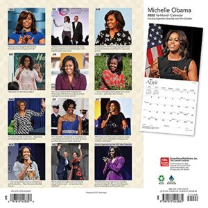 Michelle Obama 2022 12 x 12 Inch Monthly Square Wall Calendar, USA United States of America Famous Figure