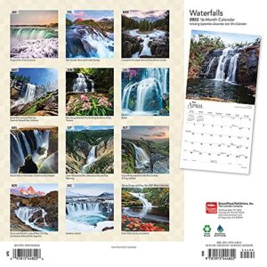 Waterfalls 2022 12 x 12 Inch Monthly Square Wall Calendar with Foil Stamped Cover, Nature Rivers Lakes