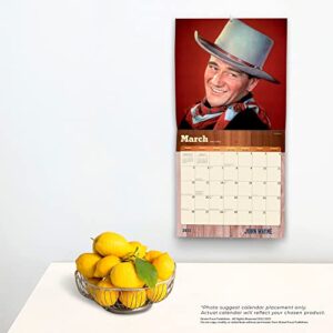 John Wayne OFFICIAL | 2023 12 x 24 Inch Monthly Square Wall Calendar | Foil Stamped Cover | BrownTrout | USA American Actor Celebrity Duke