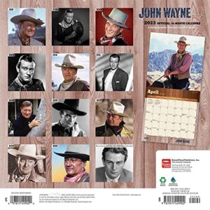 John Wayne OFFICIAL | 2023 12 x 24 Inch Monthly Square Wall Calendar | Foil Stamped Cover | BrownTrout | USA American Actor Celebrity Duke