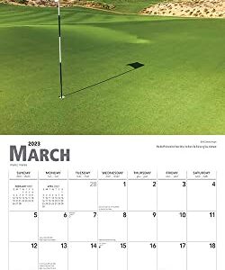 Golf Courses | 2023 12 x 24 Inch Monthly Square Wall Calendar | BrownTrout | Golfing Sport