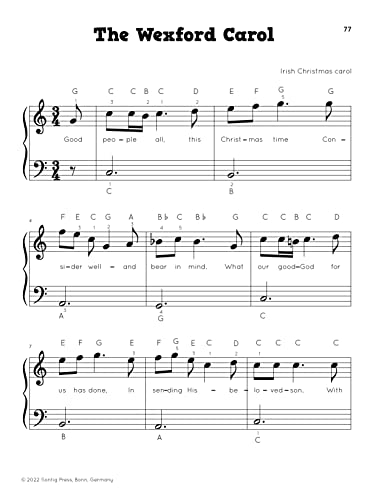 Christmas Carols for Piano. Beginner Christmas Sheet Music Book for Kids and Adults (+Free Audio)