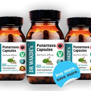 DR WAKDE'S Punarnava Capsules (Boerhavia diffusa, 60 Veg Caps, Plant-Based Supplement, Ayurvedic Herb, All Natural, Vegan)