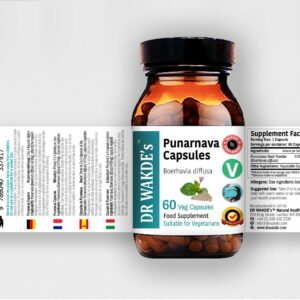 DR WAKDE'S Punarnava Capsules (Boerhavia diffusa, 60 Veg Caps, Plant-Based Supplement, Ayurvedic Herb, All Natural, Vegan)