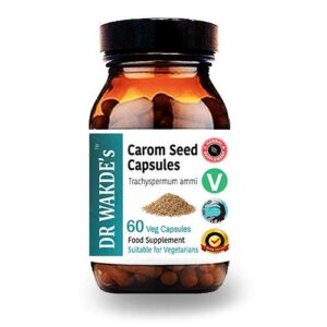 dr wakde's carom seed capsules (celery seed, ajwain, 60 veg caps, plant-based supplement, ayurvedic herb, all natural, vegan)