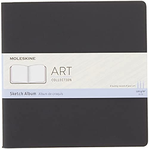 Moleskine Art Sketch Album, Soft Cover, Square (7.5" x 7.5") Plain/Blank, Black, 88 Pages