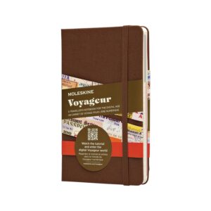 moleskine voyageur notebook, hard cover, medium (4.5" x 7") nutmeg brown