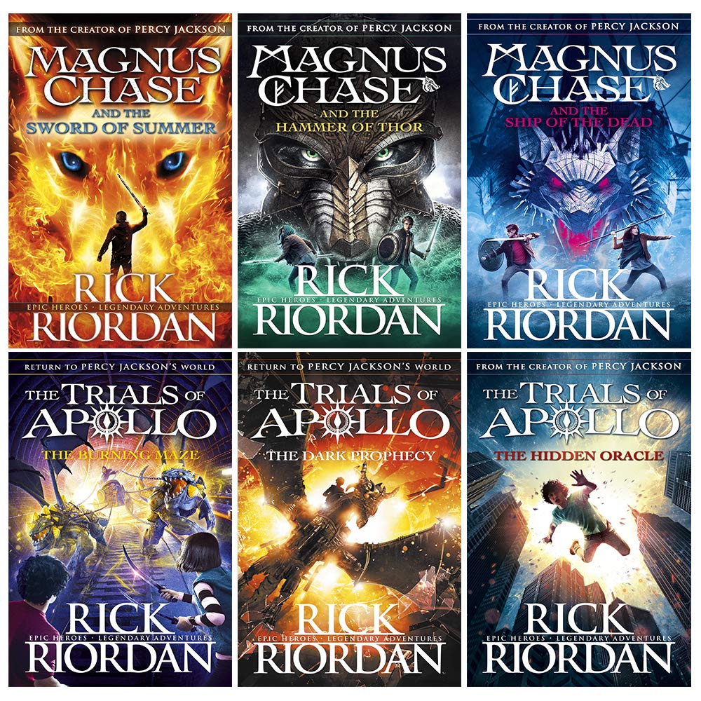 Rick riordan Trials of apollo and Magnus chase collection 6 books set