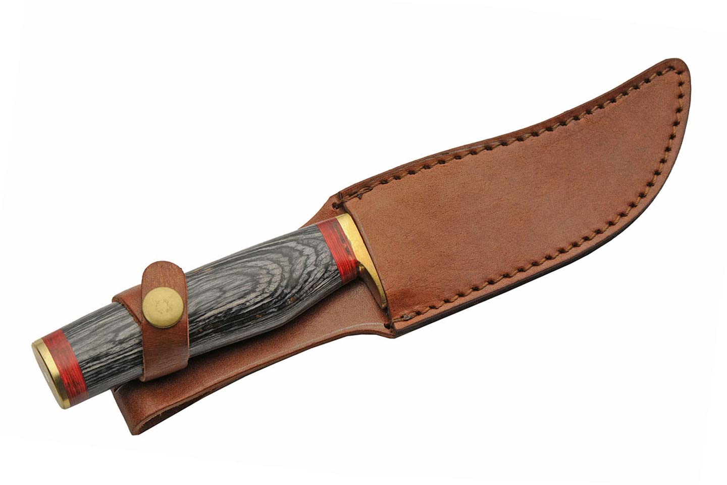 Smoked Mosaic Wood Handle Stainless Steel 10.25" Hunting Knife