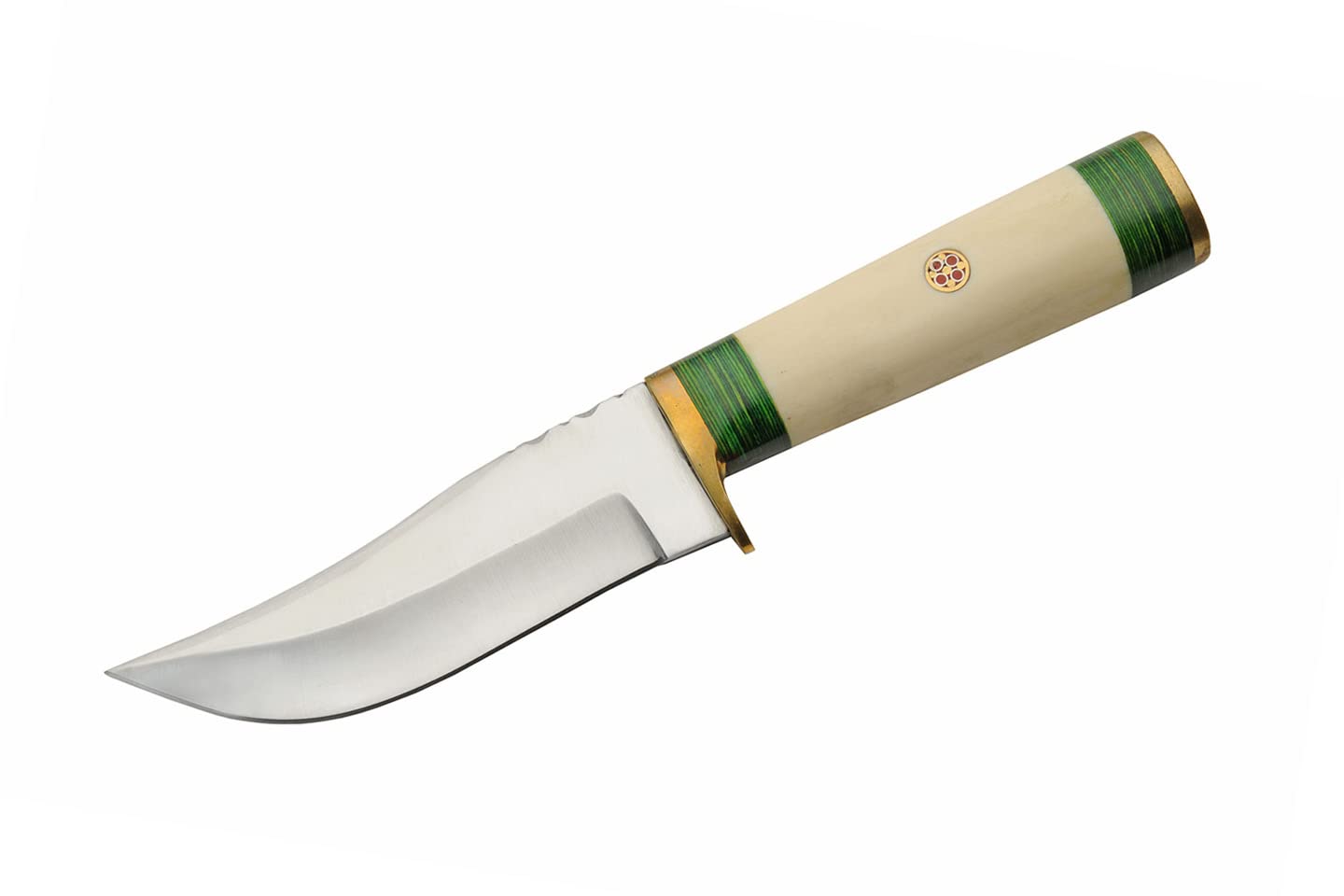 Green Mosaic Camel Bone 8.25" Stainless Steel Hunting Knife