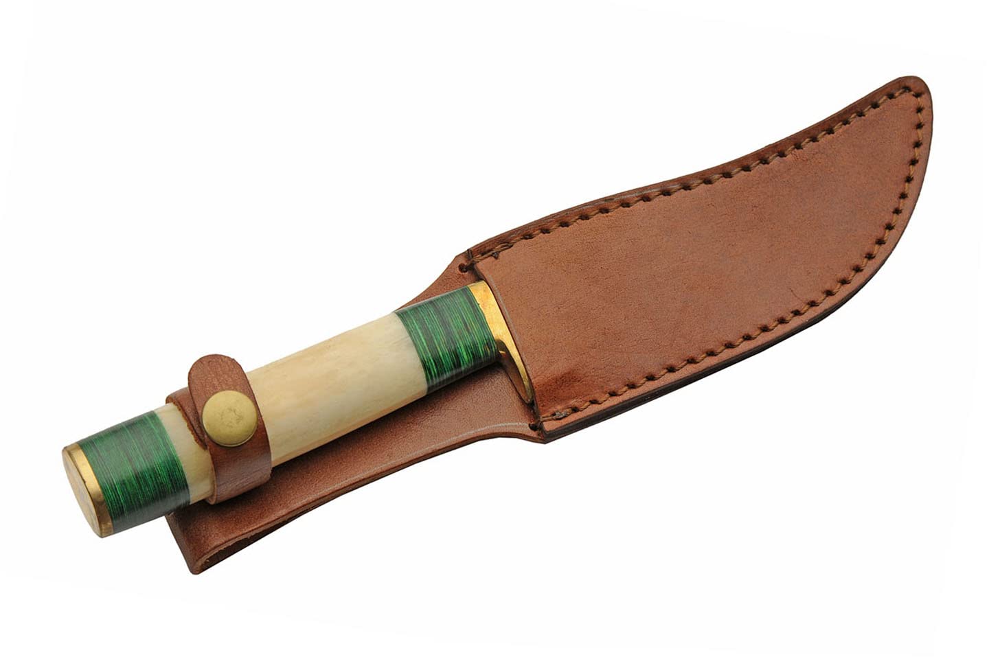 Green Mosaic Camel Bone 10.25" Stainless Steel Hunting Knife