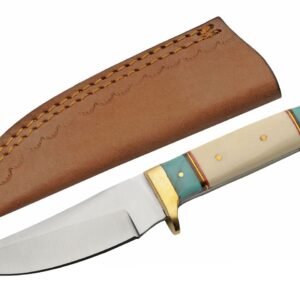 8.25″ Daylight Bone And Turquoise Resin Stainless Steel Edc Hunting Knife