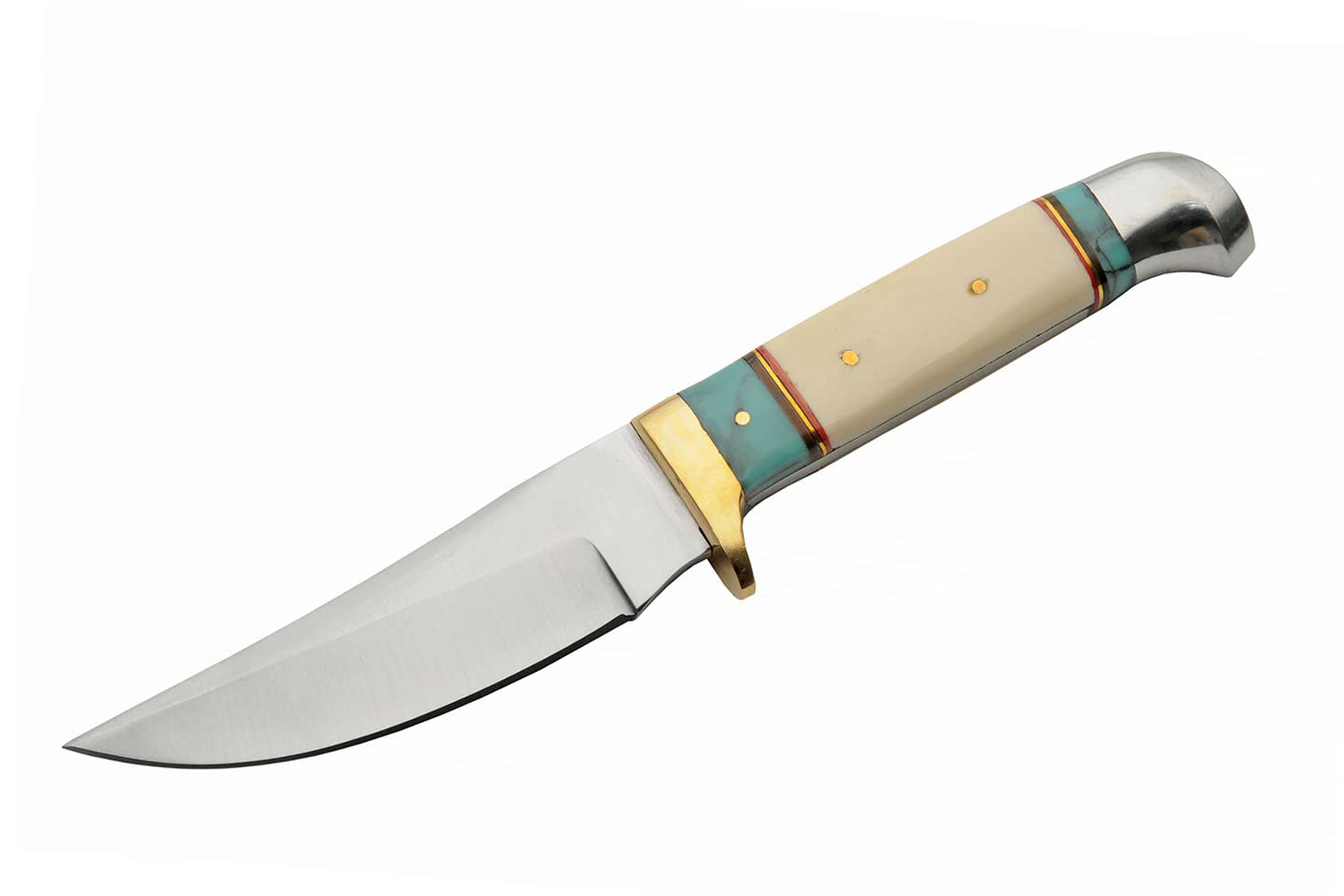 8.25″ Daylight Bone And Turquoise Resin Stainless Steel Edc Hunting Knife