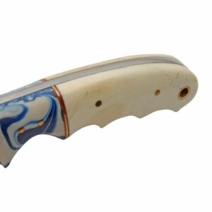 Seaside Bone Handle 8″ Stainless Steel Hunting Knife | Blue/White Resin Spacer