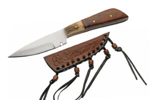 little stag bone/wood handle 5.75″ stainless steel hunting knife