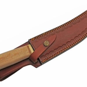 Bare Sycamore Damascus Steel Blade | Wood Handle 12.50 inch Hunting Knife