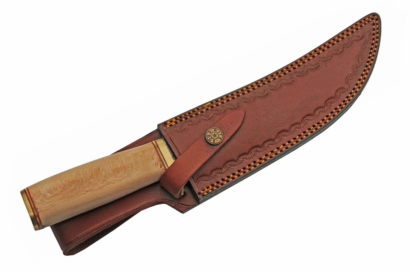 Bare Sycamore Damascus Steel Blade | Wood Handle 12.50 inch Hunting Knife