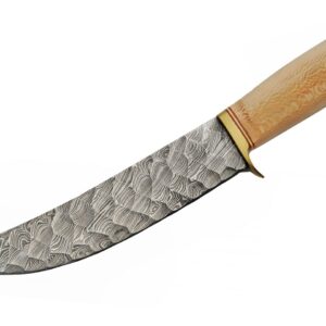 Bare Sycamore Damascus Steel Blade | Wood Handle 12.50 inch Hunting Knife