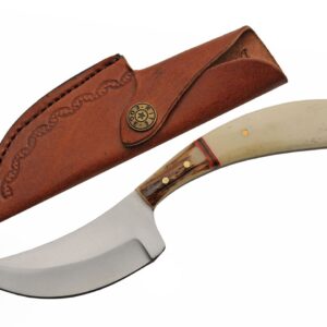 Curved Stainless Steel Blade Bone/Stag 8 inch Hunting Knife