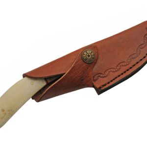 Curved Stainless Steel Blade Bone/Stag 8 inch Hunting Knife