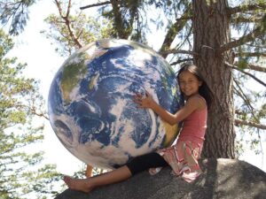 "huge inflatable globe, 1 meter in diameter, earthball"