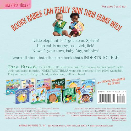 Indestructibles: It's Bath Time!: Chew Proof · Rip Proof · Nontoxic · 100% Washable (Book for Babies, Newborn Books, Safe to Chew)