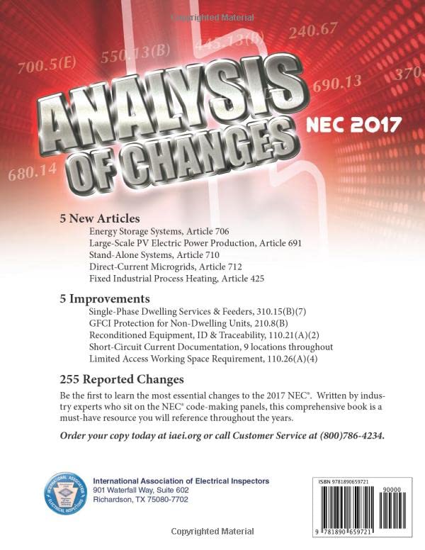 Analysis of Changes, NEC-2017