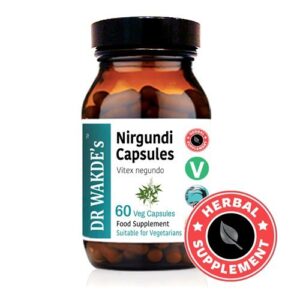 DR WAKDE'S Nirgundi Capsules (Vitex negundo, 60 Veg Caps, Plant-Based Supplement, Ayurvedic Herb, All Natural, Vegan)