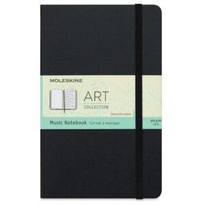 moleskine art music notebook, hard cover, large (5" x 8.25") pentagram, black, 192 pages