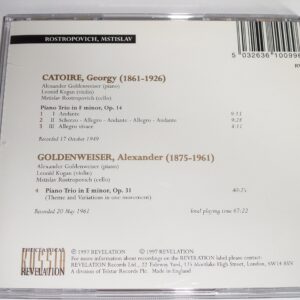 Catoire: Piano Trio in F Minor Op. 14 / Goldenweiser: Piano Trio in Em Op. 31