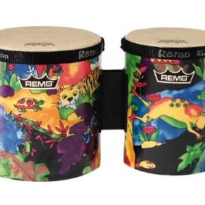 Remo KD-5400-01 Kids Percussion Bongo Drum - Fabric Rain Forest, 5"-6"