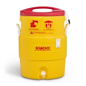 Igloo 400 Series Water Cooler, 10 gal, 16 Dia x 23.5 h, Red