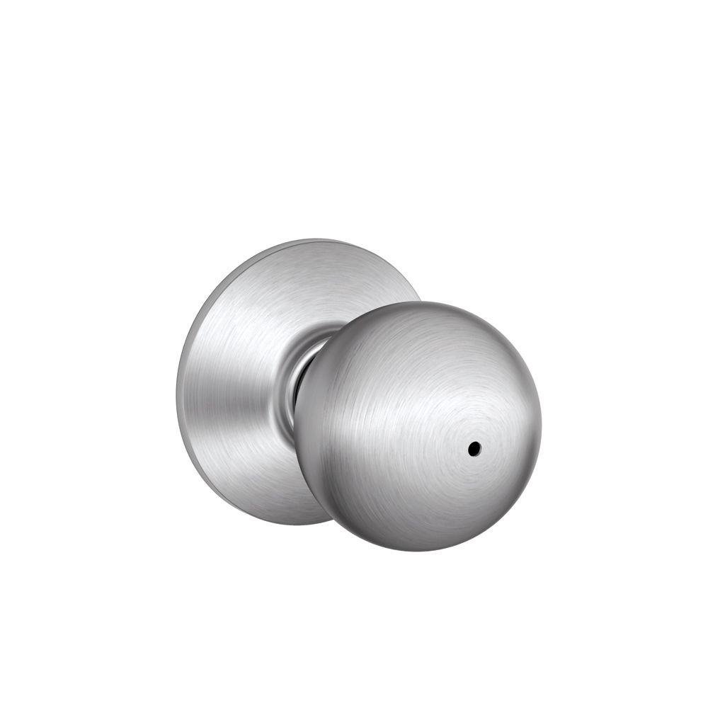 SCHLAGE F40ORB626 Orbit Privacy Knob, Satin Chrome