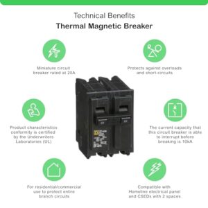 Square D - HOM220CP Homeline 20 Amp Two-Pole Circuit Breaker