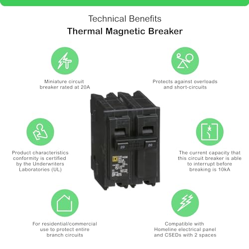 Square D - HOM220CP Homeline 20 Amp Two-Pole Circuit Breaker