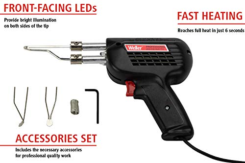 Weller 260-Watt/200W Professional Soldering Gun Kit with Three Tips and Solder in Carrying Case - D550PK, Corded Electric