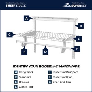 ClosetMaid 2800 ShelfTrack 12-Inch Standard, White