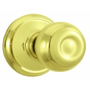 weiser lock f170v geo 605 georgian design dummy lockset knob, bright brass