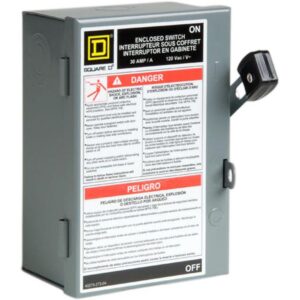 square d - l111n 30 amp 120/240-volt single-pole indoor light duty fusible safety switch with neutral, l111n