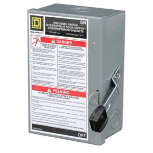 Square D - L211N 30 Amp 120/240-Volt Two-Pole Indoor Light Duty Fusible Safety Switch with Neutral,Gray