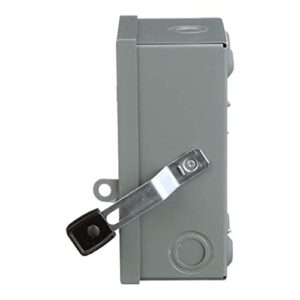 Square D - L211N 30 Amp 120/240-Volt Two-Pole Indoor Light Duty Fusible Safety Switch with Neutral,Gray