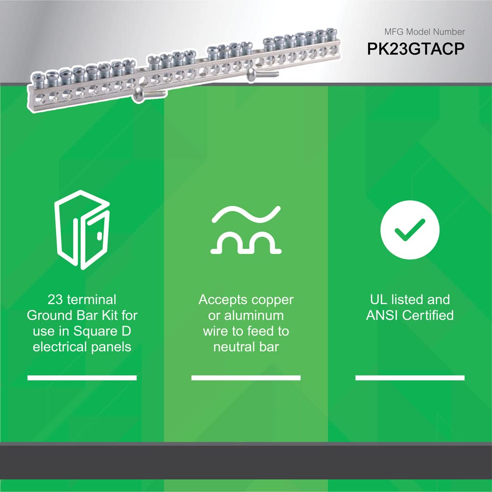 Square D by Schneider Electric Square D - PK23GTACP 23 Terminal Load Center Ground Bar Kit